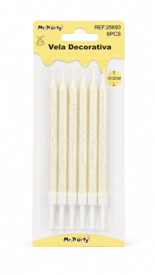 vela decorativa 10,5cm 6pcs 25693