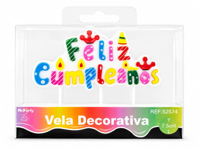 vela decorativa feliz cumpleaños 7,5cm 52574