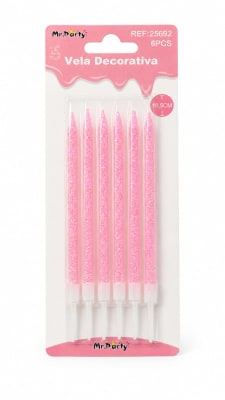 vela decorativa 10,5cm 6pcs 25692
