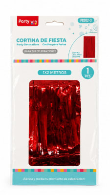 cortina de fiesta roja 1x2mts PC002-3