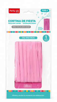 cortina de fiesta rosado 1x2mts PC005-4