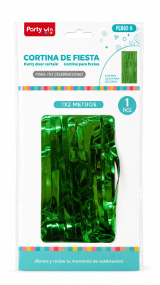 cortina de fiesta verde 1x2mts PC002-5