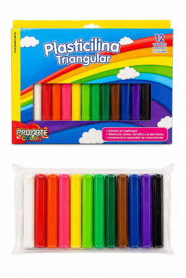 PLASTICINA PROARTE TRIANGULAR 12 COLORES