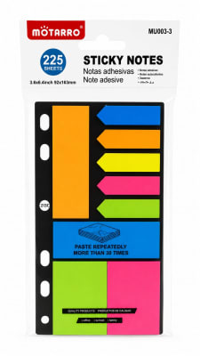 Set de nota adhesiva  225 sticks MU003-3