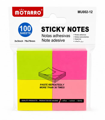 set de notas adhesivas 76x76mm 100hjs MU002-121