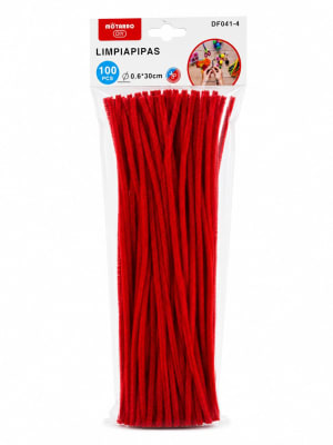 limpiapipas rojo 0.6*30cm 100pcs DF041-4