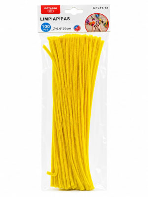 limpiapipas amarillo 0.6*30cm 100pcs DF041-13