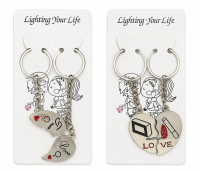 LLAVERO METALICO DOBLE CORAZON ALE-DIC2342