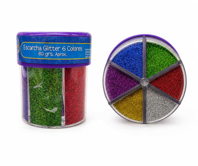 ESCARCHA FRASCO RULETA 80GR 6COL 4159141