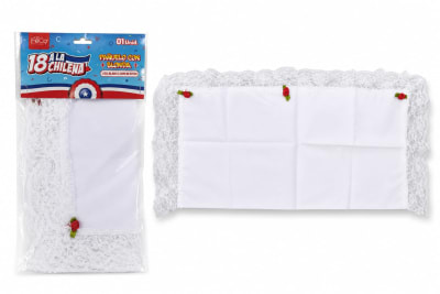 pañuelo 18 blonda liso blanco con besitos