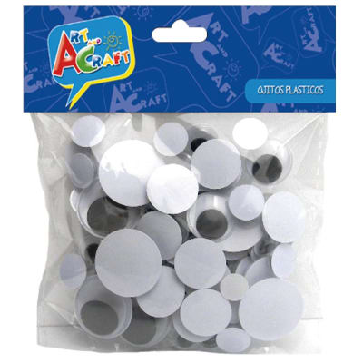 OJITOS PLASTICOS NEGROS SUR. 30UNI