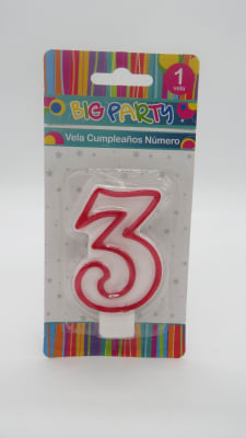 VELA CUMPLEAÑOS BIG PARTY N°3 3831451