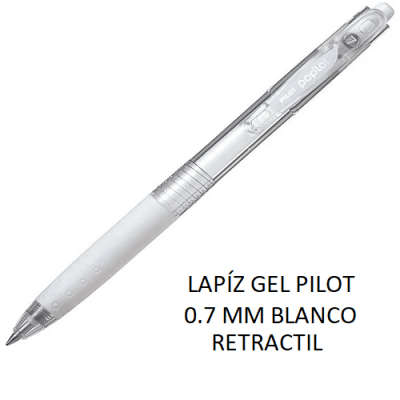 LAPIZ GEL POPLOL 0.7 MM BLANCO PILOT RETRACTIL