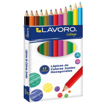 LAPIZ DE COLOR LAVORO JUMBO 12COL 4628731