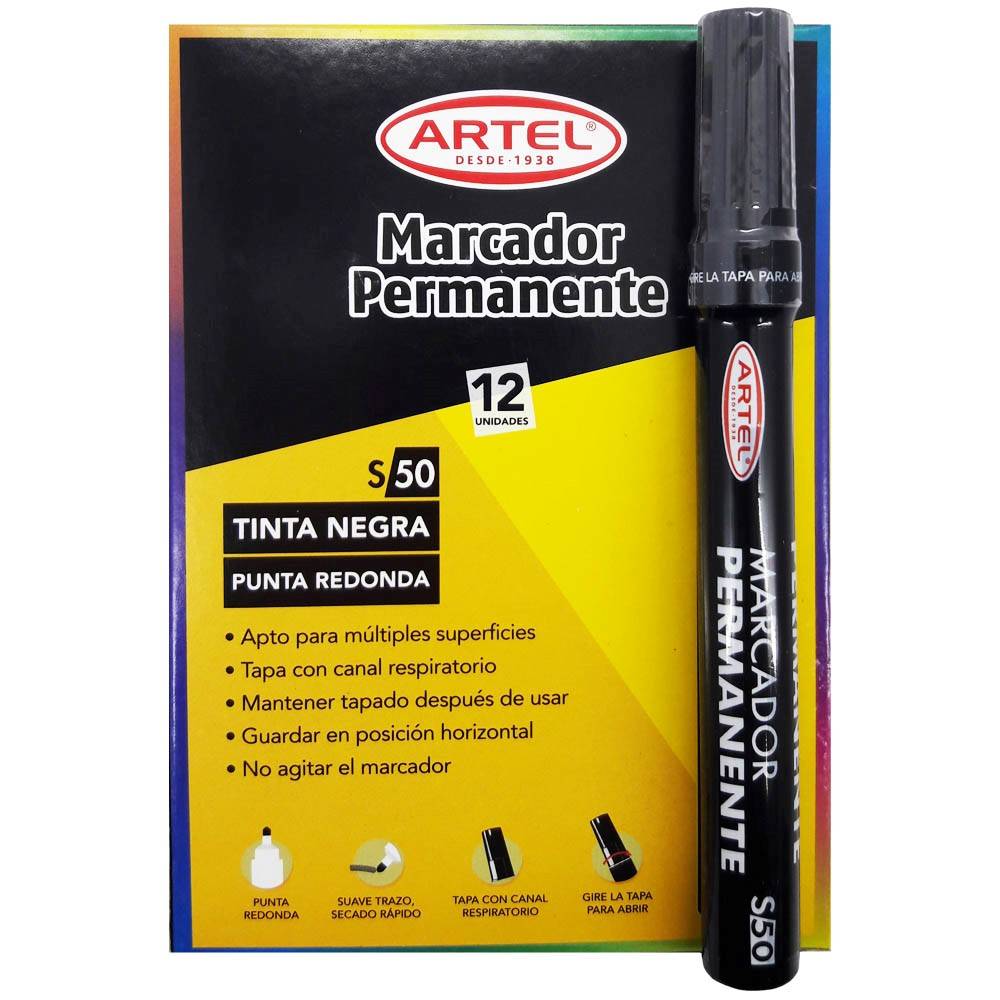 PLUMON PERMANENTE ARTEL NEGRO PUNTA REDONDA S501