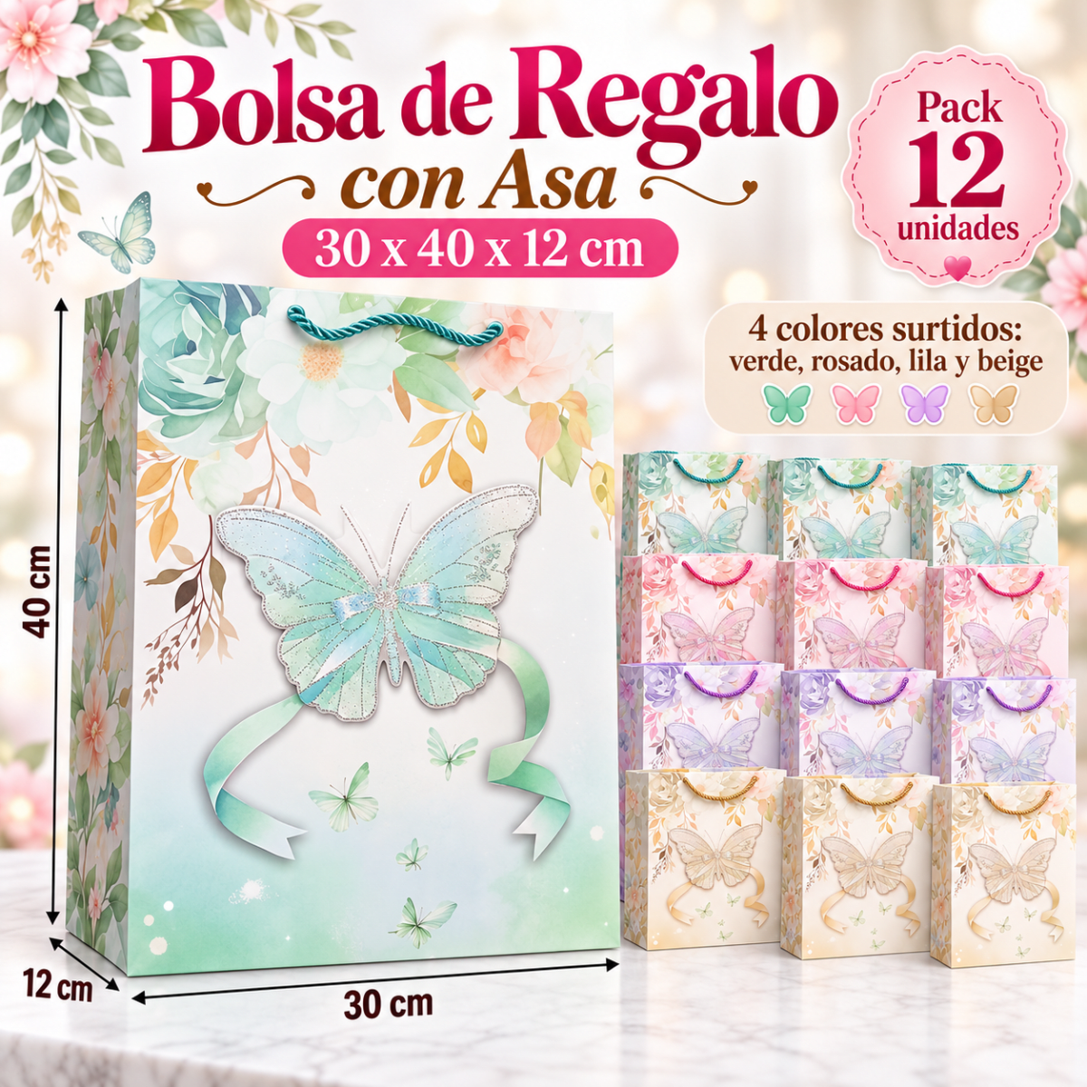 BOLSA DE REGALO DAMA GRANDE 30X40X12CM 0