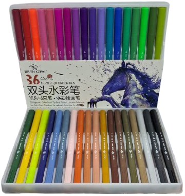 SET LAPIZ DOBLE PUNTA PINCEL Y ULTRA FINO  36 COLORES 0