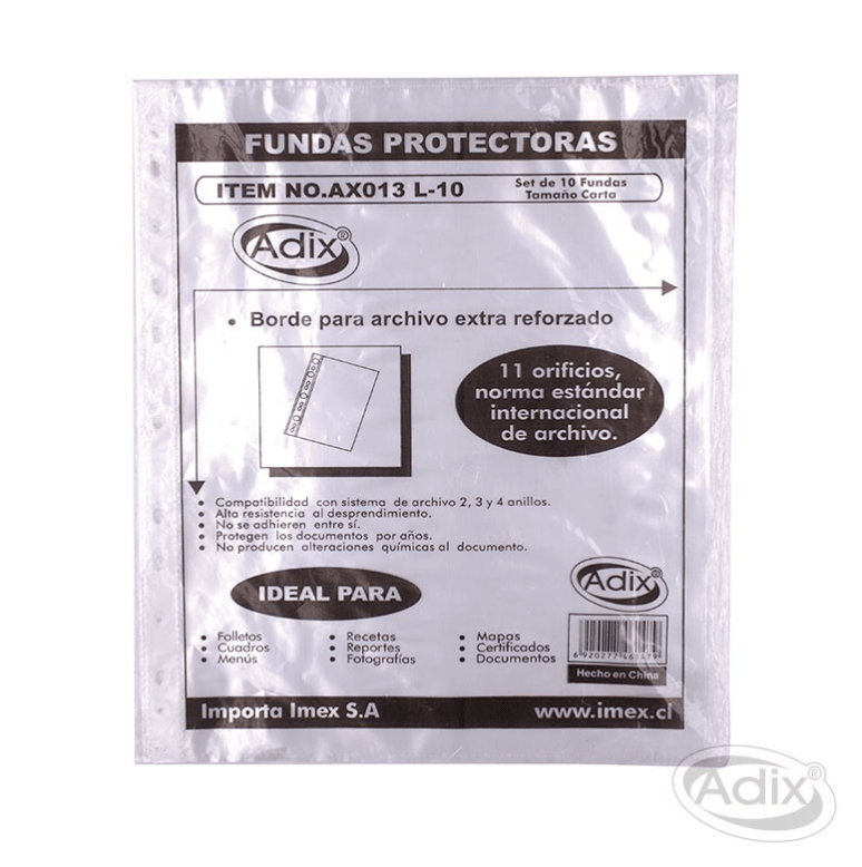 Funda Trasparente Carta 10uni ADIX 0