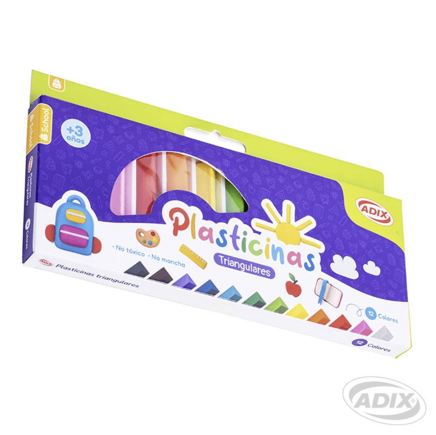 Plasticina Triangular ADIX 12col3