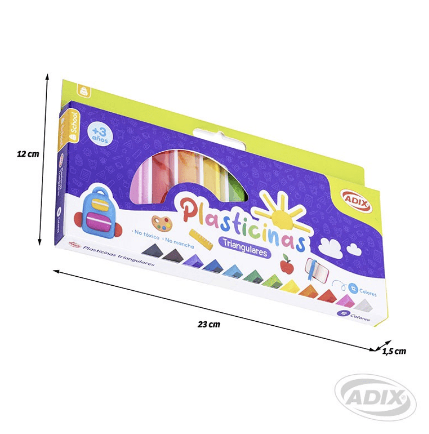 Plasticina Triangular ADIX 12col2