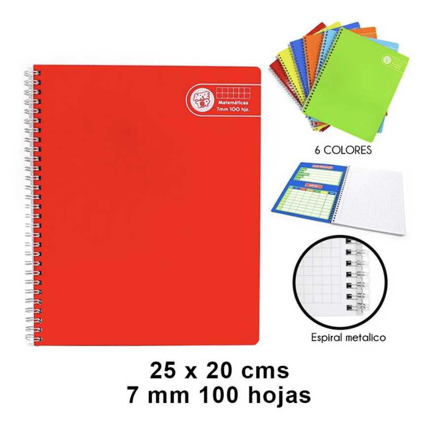 Cuaderno universitario Arte top tapa dura espiral 7mm 100hjs 42641 0