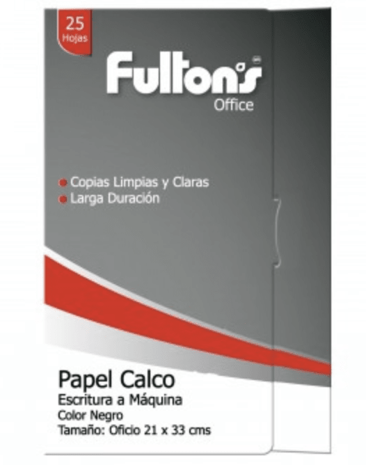 PAPEL CALCO OF NEGRO 25 HJS MAQ FULTONS 358187 1