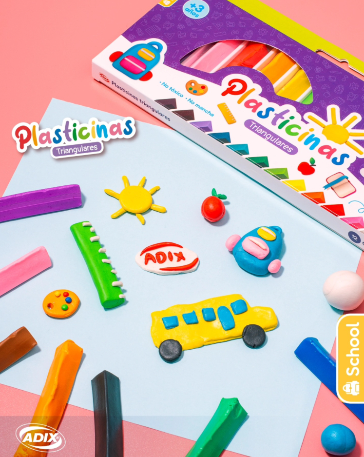 Plasticina Triangular ADIX 12col7