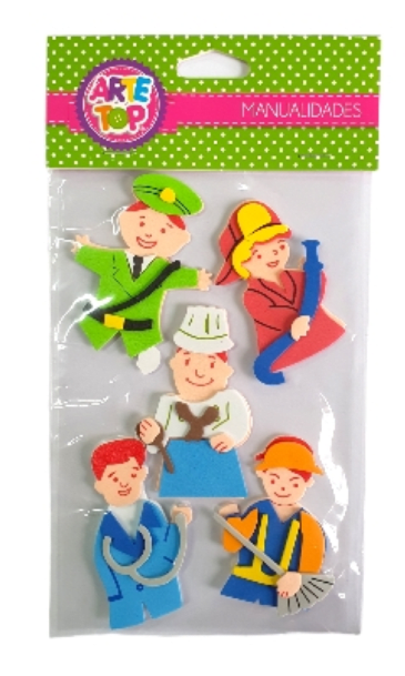 Goma eva Stickers Figuras Profecionale 0