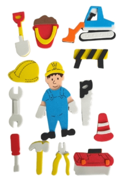 Goma Eva Stickers Figura Construccion2