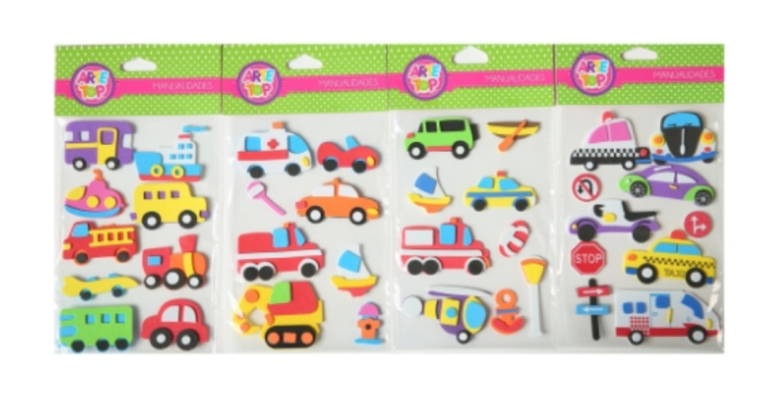 Goma Eva Stickers Figura Transporte2