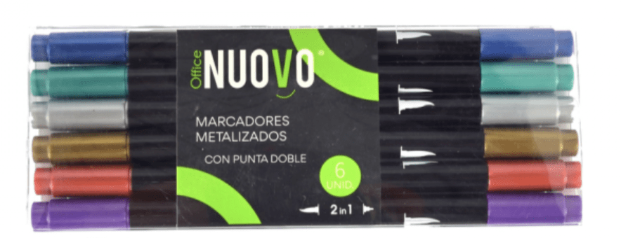 Plumon doble punta metálico Nuovo 6uni 0
