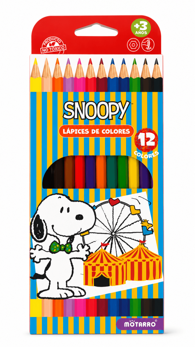 Lapices de colores 12unid. snoopy1