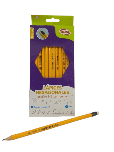 LAPÍZ GRAFITO HB N°2 CON GOMA 12 UNIDADES 1