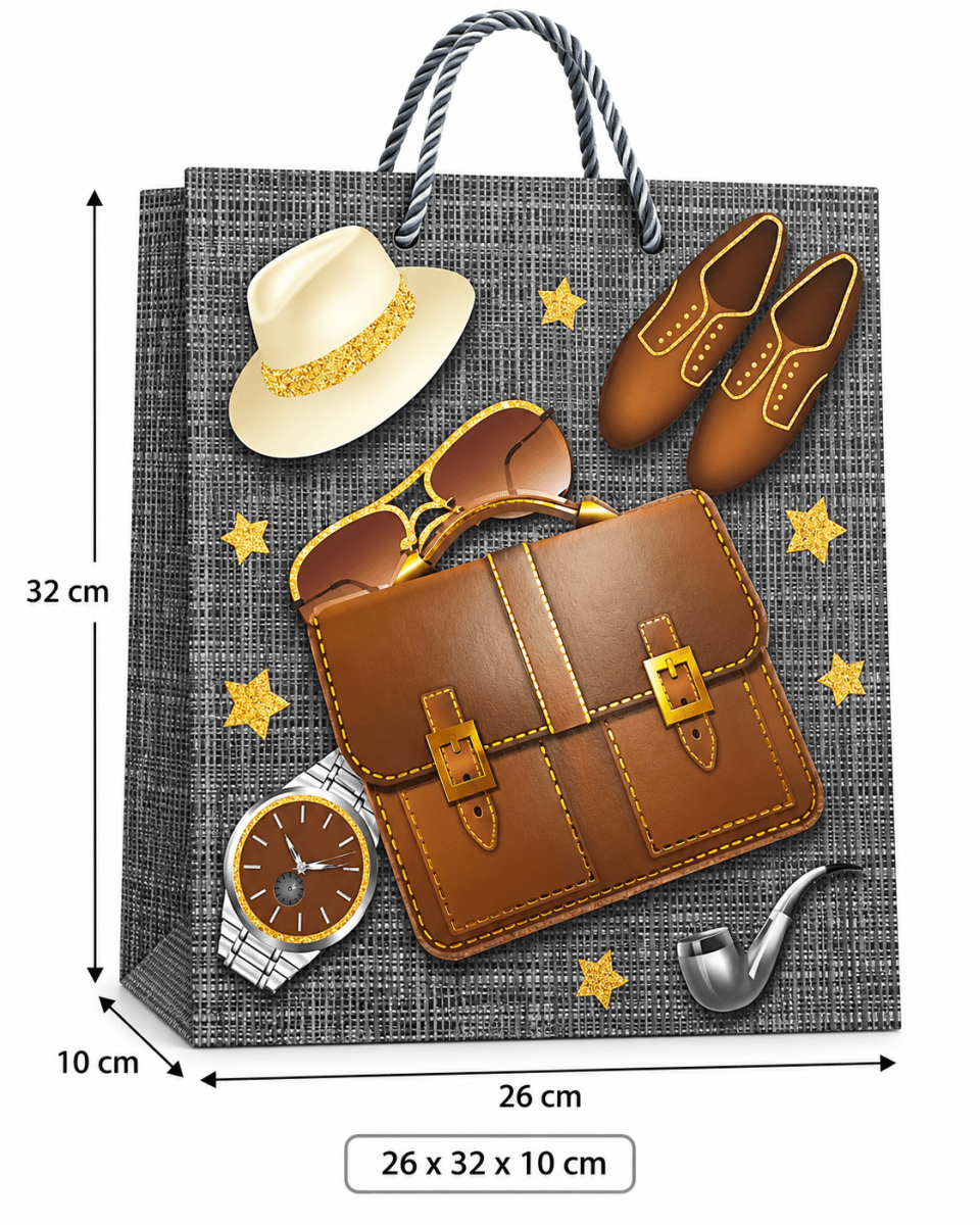 BOLSAS DE REGALO CABELLERO MEDIANA 26x32x10cm 12 UNIDADES4