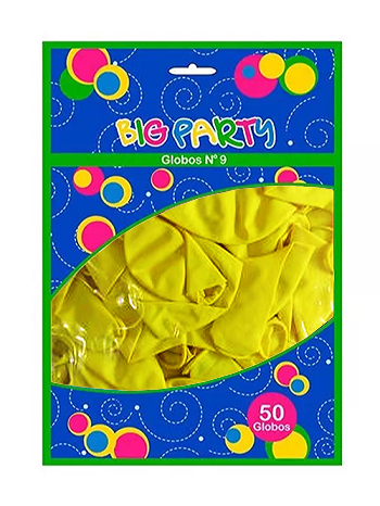 GLOBO BIG PARTY Nº9 AMARILLO 50UNI 0