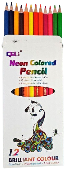 LAPÍZ DE COLOR NEON 12 UNIDADES 0