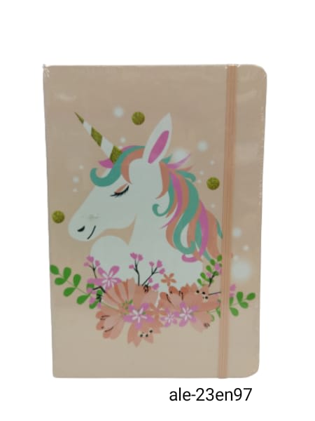 libreta c/elastico unicornio 14.5x21cm2