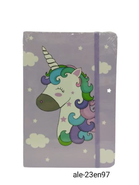 libreta c/elastico unicornio 14.5x21cm 0