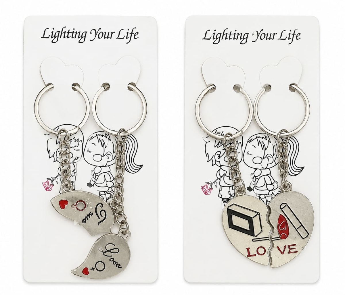 LLAVERO METALICO DOBLE CORAZON ALE-DIC2342 1