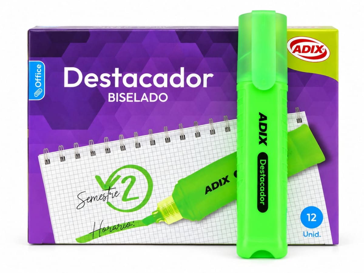 Destacador Oficina ADIX Verde 1