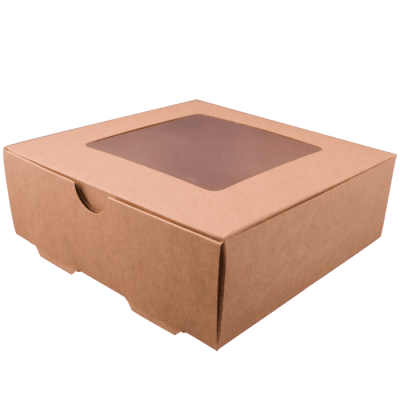 Envase Kraft delivery C/ventana, 1400 ml