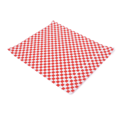 Papel Antigrasa diseño Blanco/Rojo, 25 unidades