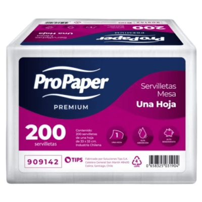 Pack de 200 Servilletas de Mesa Propaper