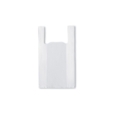 100 Bolsas Camiseta blanca 28x35 cm