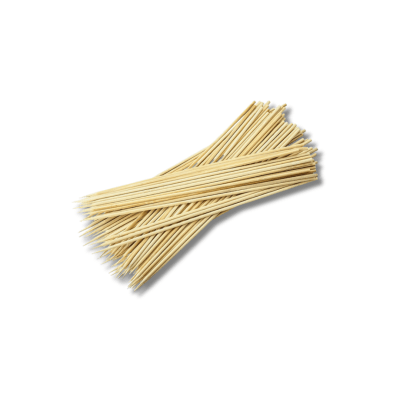 100 Brochetas de Madera Bambú 24 cm