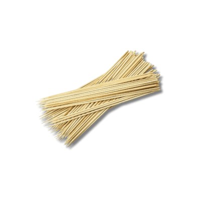 100 Brochetas Madera Bambú 40 cm