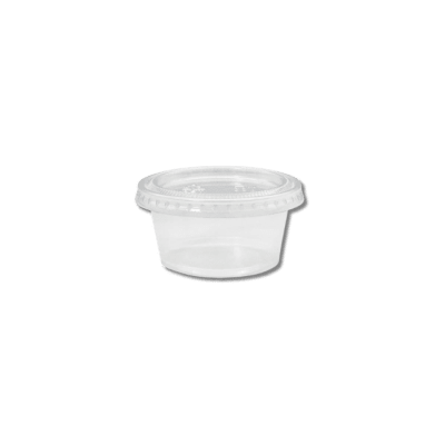Pocillo translúcido C/tapa 2oz, 100 unidades