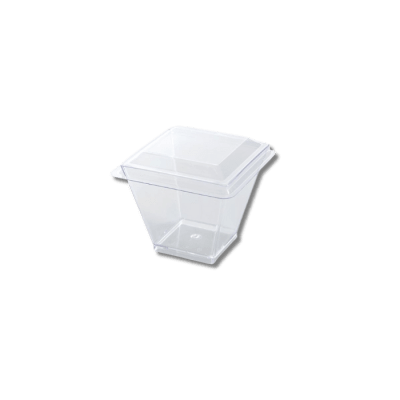 Pote Postre C/tapa cuadrado 60 ml, 50 unidades