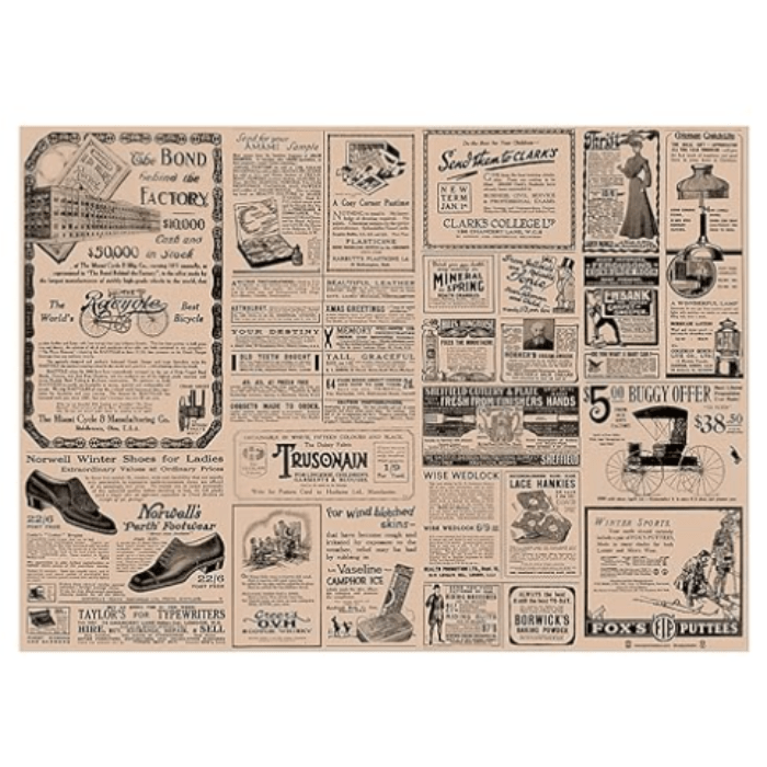 Individual Kraft Reciclado diseño Time, 10 unidades1