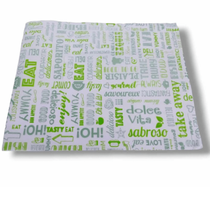 Papel Antigrasa diseño Parole Verde, 25 unidades1